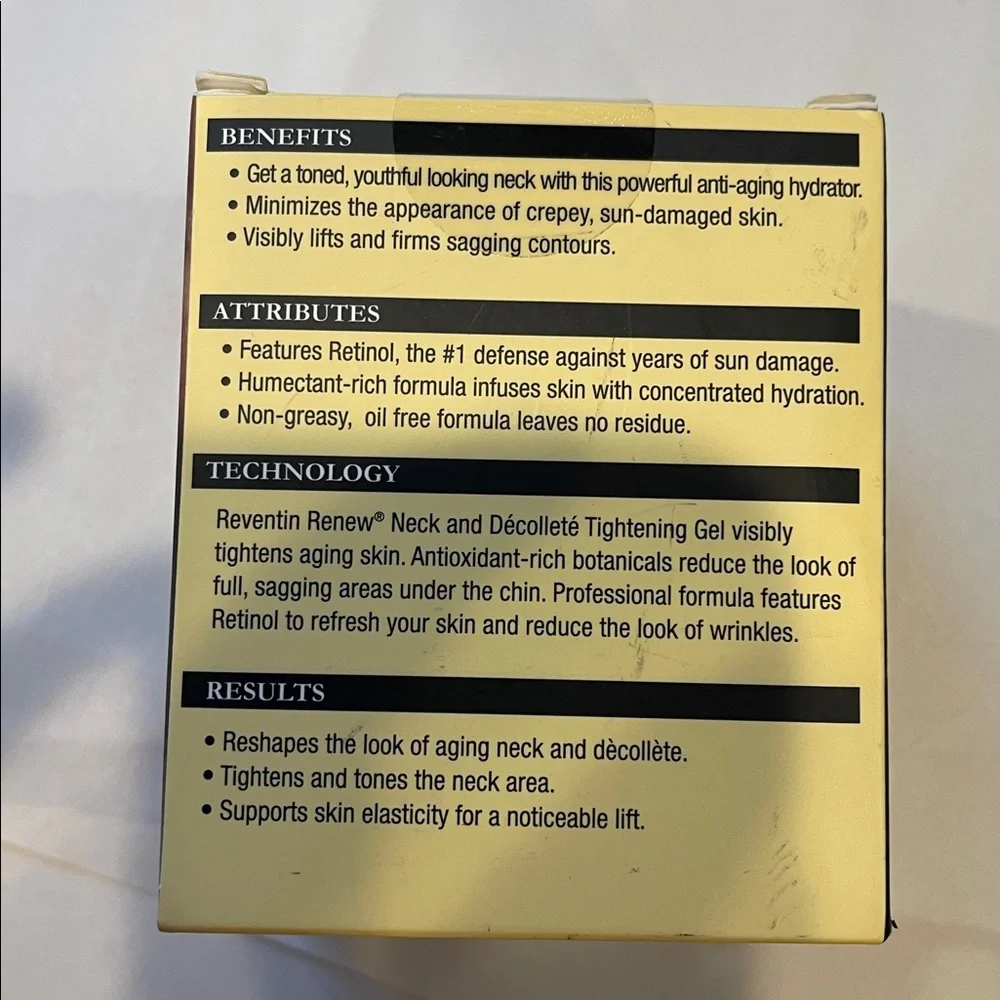 Reventin Renew Neck and Décolleté Firming Gel new in box skincare